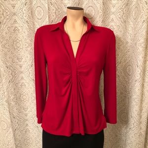 Max Studio Red Ruched Blouse